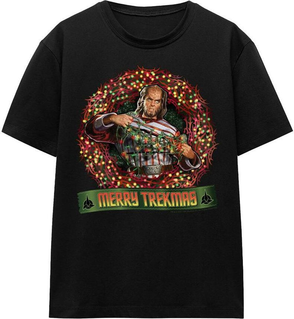 Star Trek - "Merry Trekmas" T-Shirt für Herren/Damen Uni - weihnachtliches Design TV16091 (M) (Schwarz)