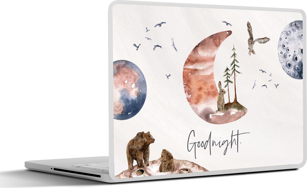 MuchoWow Laptop Aufkleber Sticker Cover Zitate - Gute Nacht - Sprichwörter - Kinder - Jungen - Mädchen - Kind 36.5x27.5 cm - Laptop-Sticker