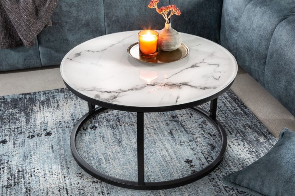 Beistelltisch Elegance 60cm wei Marmor 41885 Produktbild 