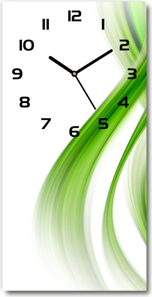Wanduhr aus Glas – 30x60 cm - Glasbild - Glasuhr - Gehärtetes Glas -Wellenabstraktion