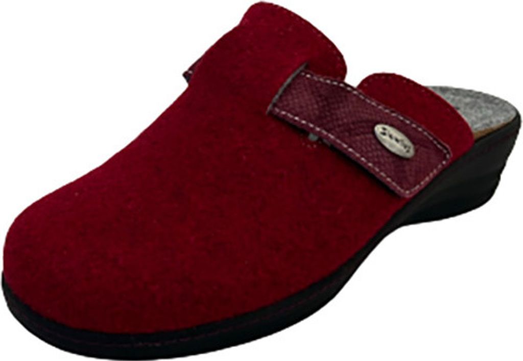 Hausschuhe für Damen Slowlies Wollfilz 175 Bordeaux (Größe 41)
