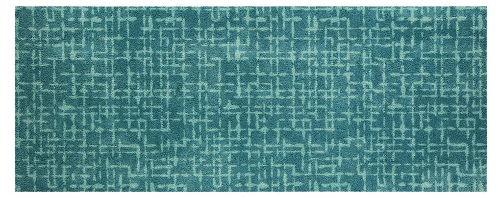 Akzente FEEL Feel-Checker Plate Aqua, 80 x 200 cm, rutschfest, kuschlig weich, für Badezimmer, Fußbodenheizung geeignet, PVC-frei, EU