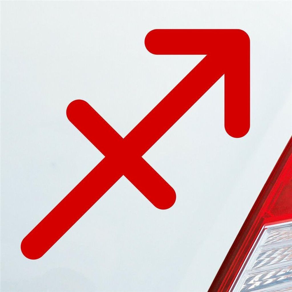 Auto Aufkleber Sagittarius Schütze Sternzeichen Horoskop 10x10 cm Rot Sticker Heckscheibenaufkleber