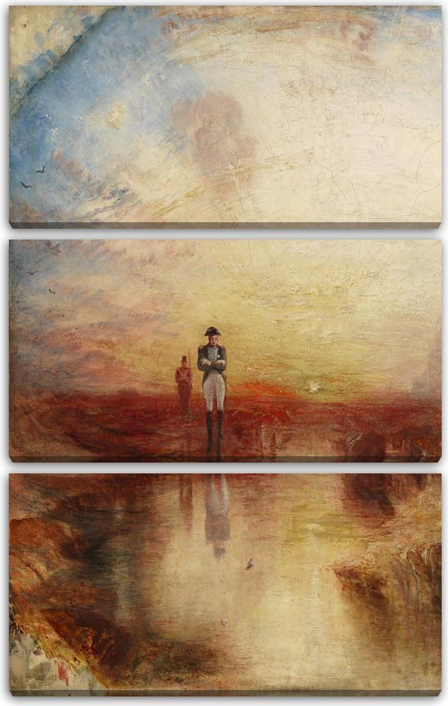 Leinwandbild 3-teilig (80x120cm): William Turner - War, The Exile and the Rock Limpet, echter Holz-Keilrahmen inkl. Aufhänger, handgefertigt in De...
