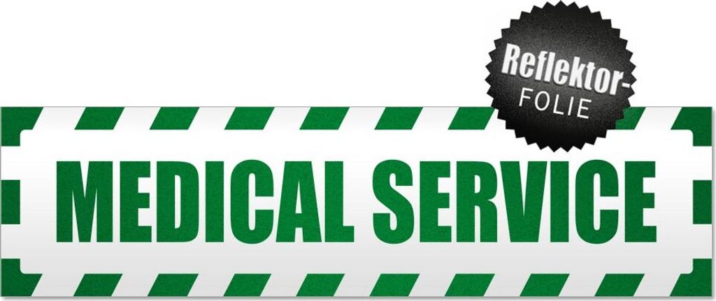 Medical Service gestreift Magnetschild Schild magnetisch