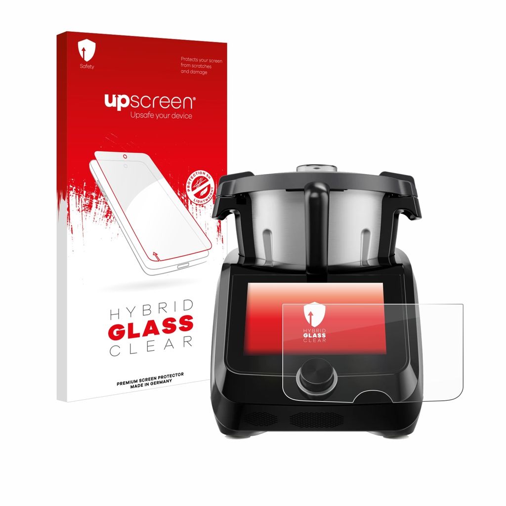 upscreen Schutzglas für SilverCrest Monsieur Cuisine Smart BLACK EDITION Schutzfolie Panzer Folie Glas Display Schutz klar