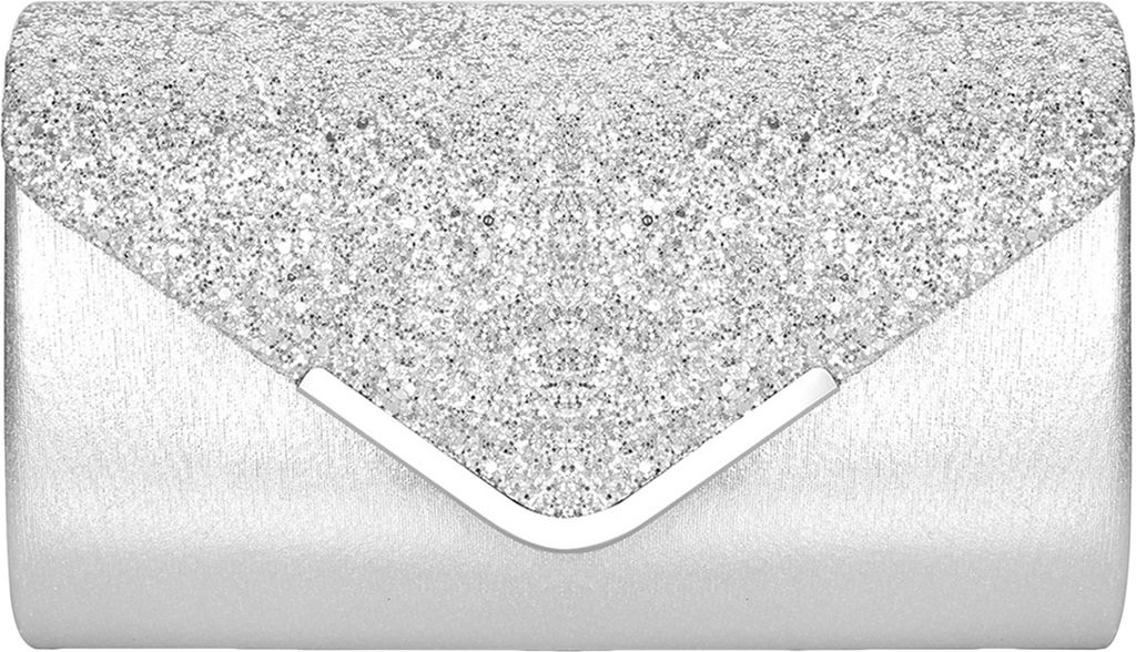 Clutch für Damen, Pailletten-Dekor mit abnehmbarer Kette, tragbar, große Kapazität, Geldbörse mit Magnetschnalle, Vintage-Geldbörse, Umhänget...