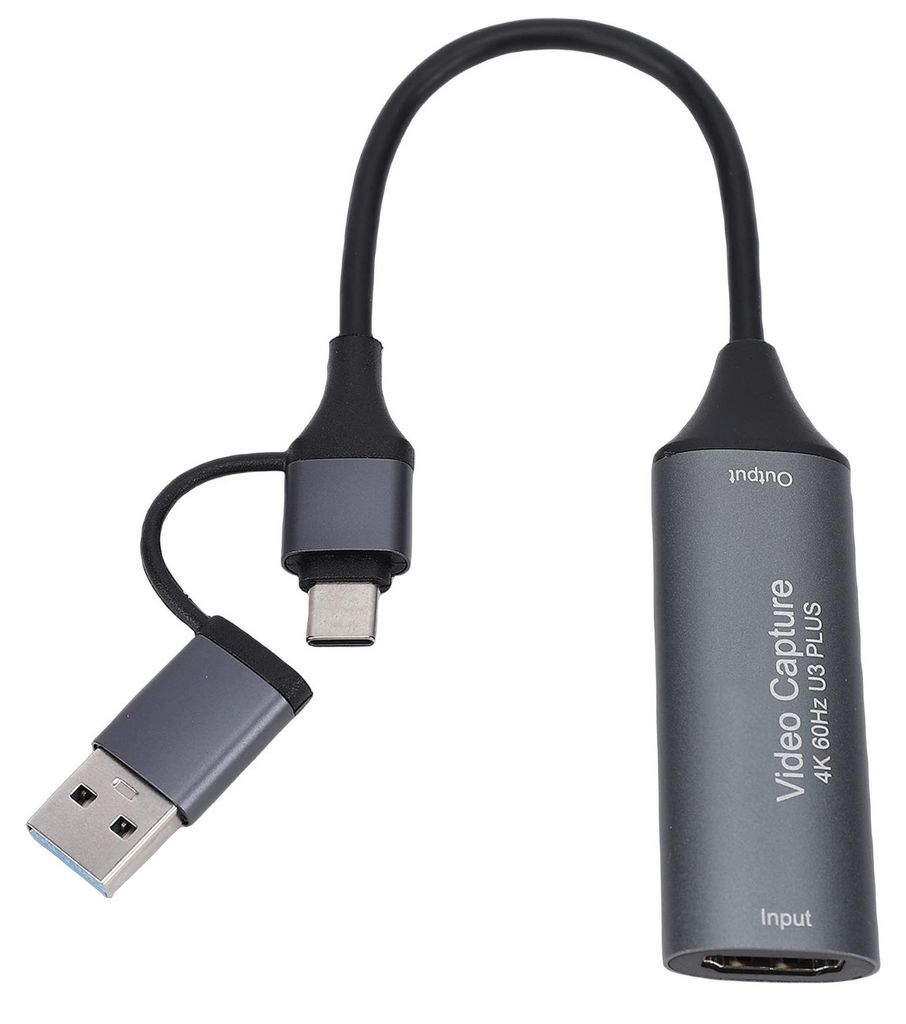 Video-Capture-Karte 4K HD zu USB C und A Low Latency USB 3.0 Sound Video-Capture-Karte für Streaming, Konferenzen, Unterricht und Gaming