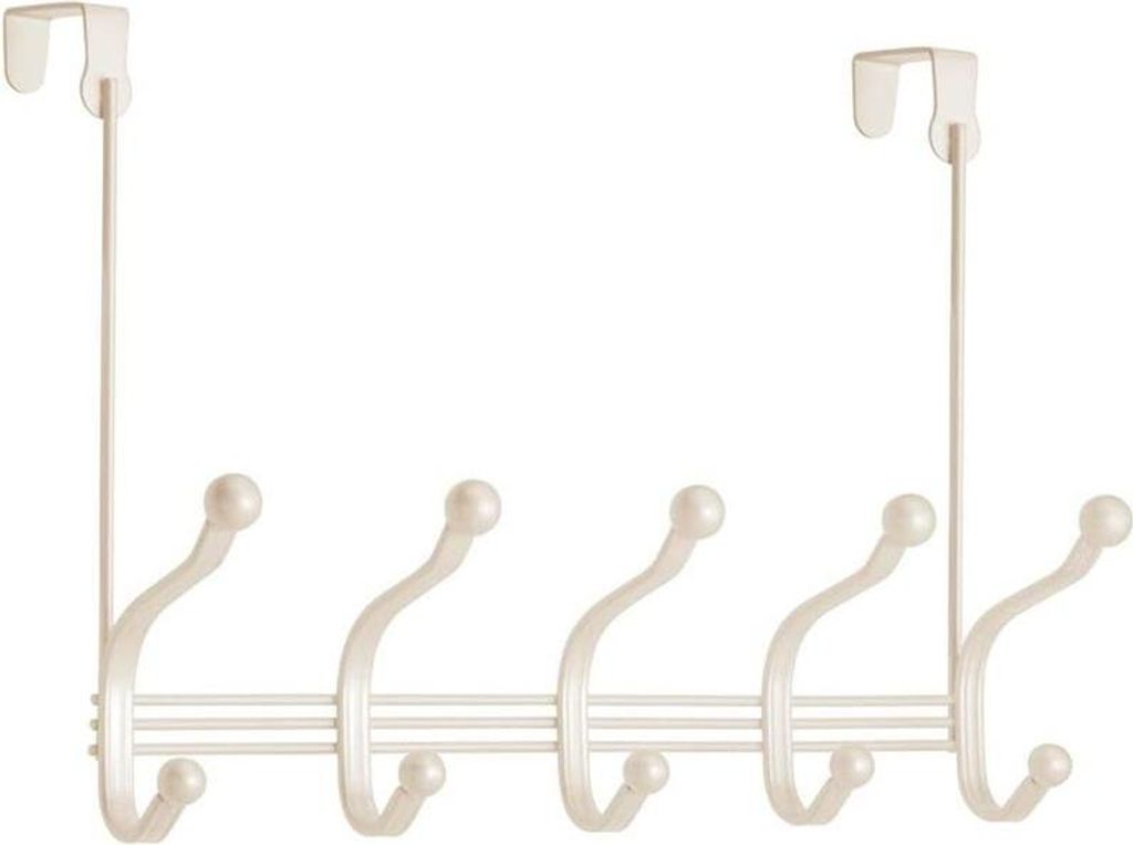 mDesign Türgarderobe Hakenleiste Garderobe 10 Haken Metall Cremefarben