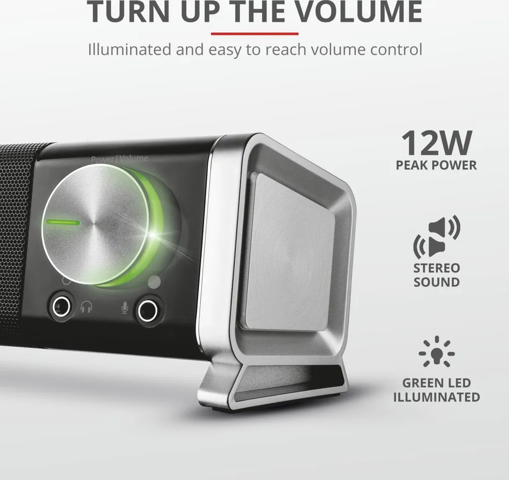 Soundbar PC Trust Asto 21046: Speaker Compatto USB con Jack Frontali - 19
