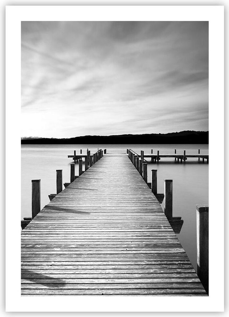 Poster - Poster ohne Rahmen - Brücke Frieden Wasser - 50x70 cm - Wand Bild - Wanddeko - Wandbilder - Kunstposter - Wandposter - Bilder - Kunstdruc...