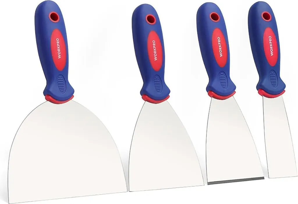 Offerta Set 4 Spatole Inox Professionali per Edilizia e Fai da Te
