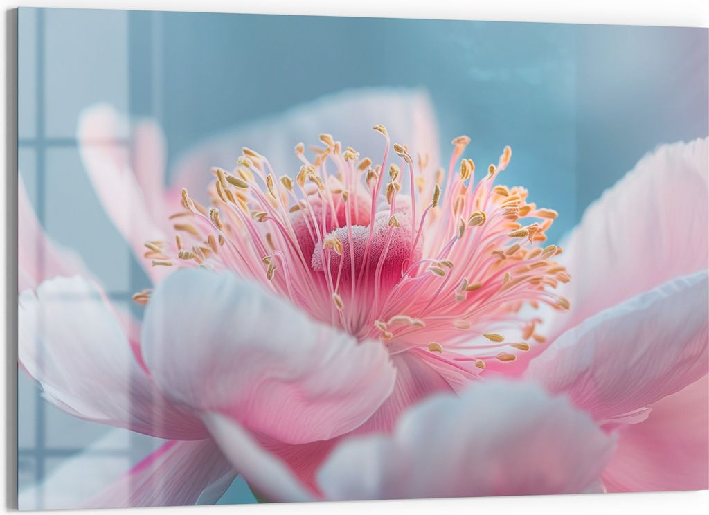 DEQORI Magnettafel Glas 90x60 cm 'Pfingstrosenpoesie' beschreibbar Whiteboard Küche