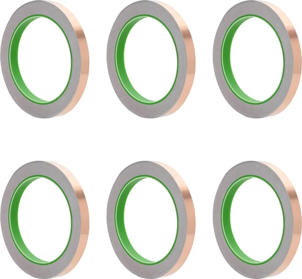 Nastro di Rame 6 Pezzi 20m x 10mm - Schermatura EMI e Vetrate Tiffany