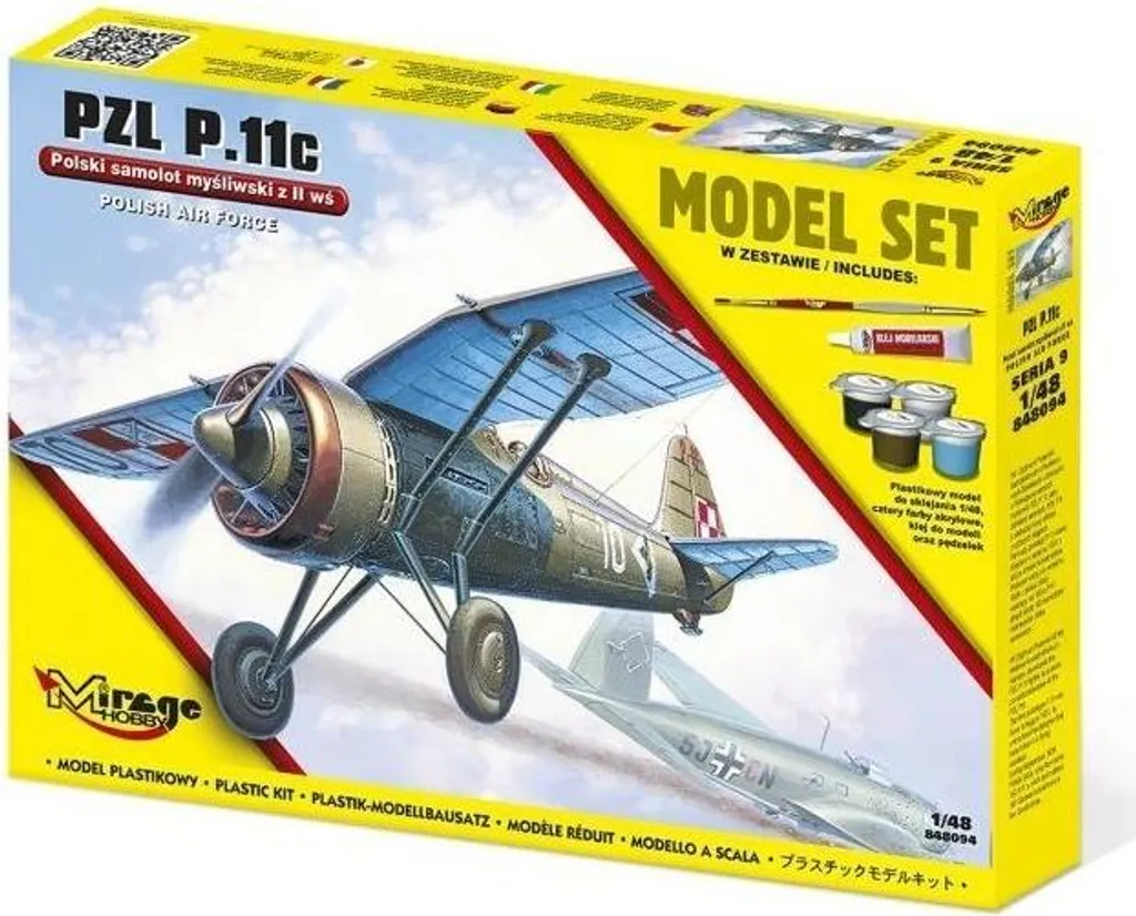 Maquette Mirage Hobby 848094 Avion PZL P.11C S09 Échelle 1/48 Militaire