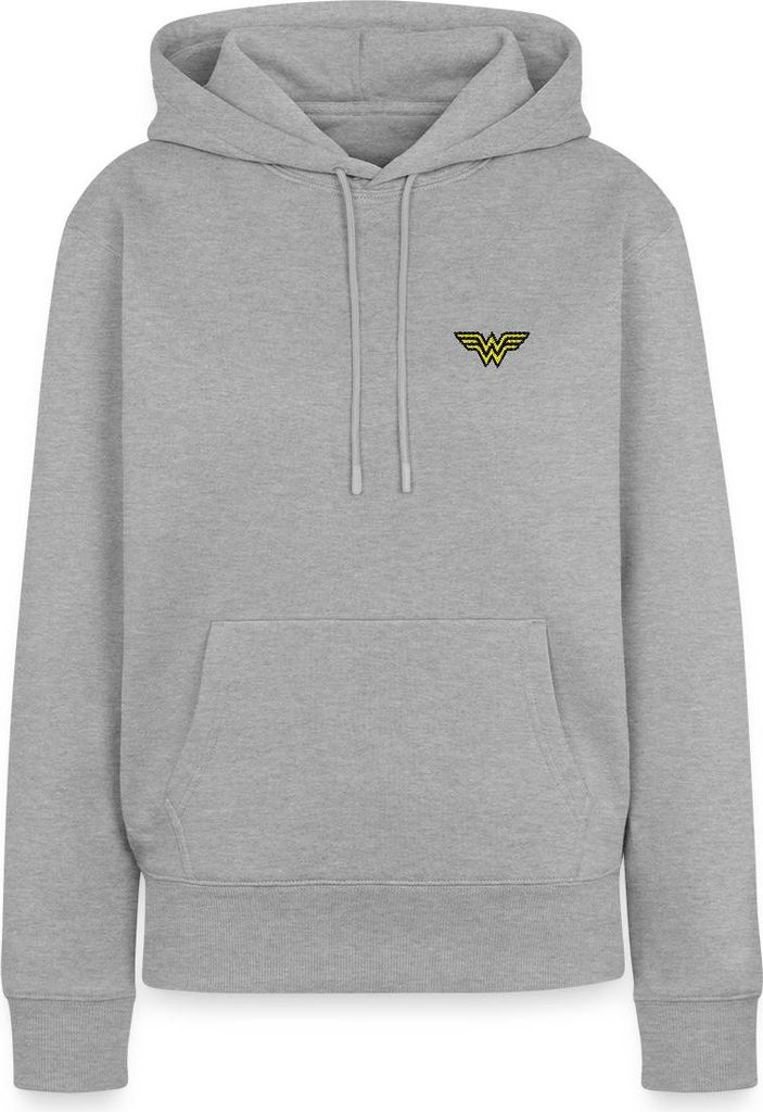 Spreadshirt DC Comics Wonder Woman original Logo Stick Damen Premium Hoodie, XL, Grau meliert