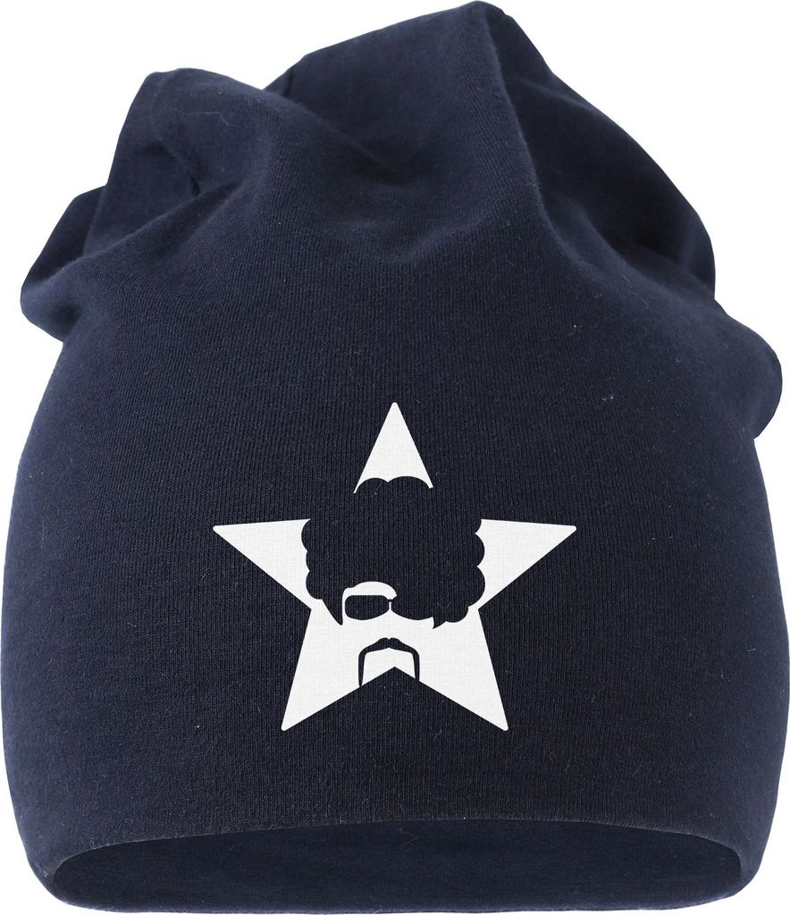 Jersey Beanie Disco Fever Mütze bedruckt Herren Damen Moonworks navy unisize