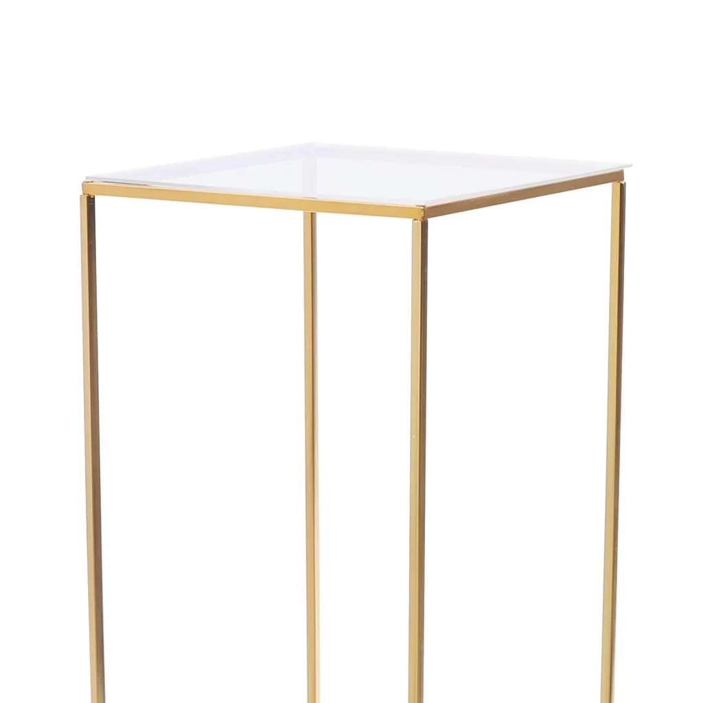 Support fleurs stable colonne dorée pour éviter l'encombrement de table