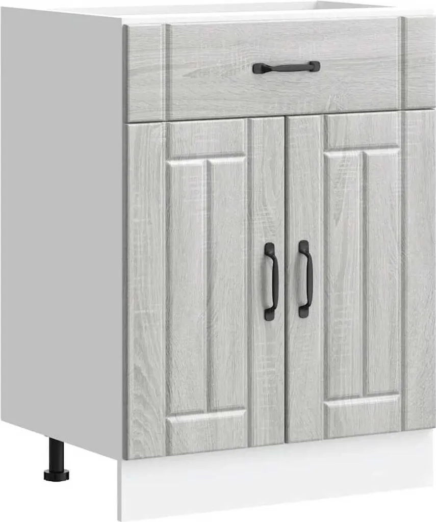vidaXL Mobile Base Cucina Lucca 60cm Grigio Sonoma Legno