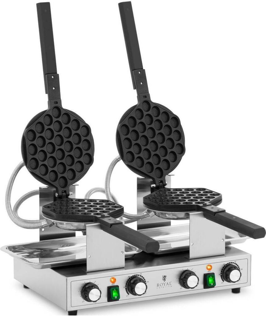 Expondo Royal Catering Bubble Waffeleisen - 2 x 1400 W - 50 - 250 °C - Timer: 0 - 5 min -