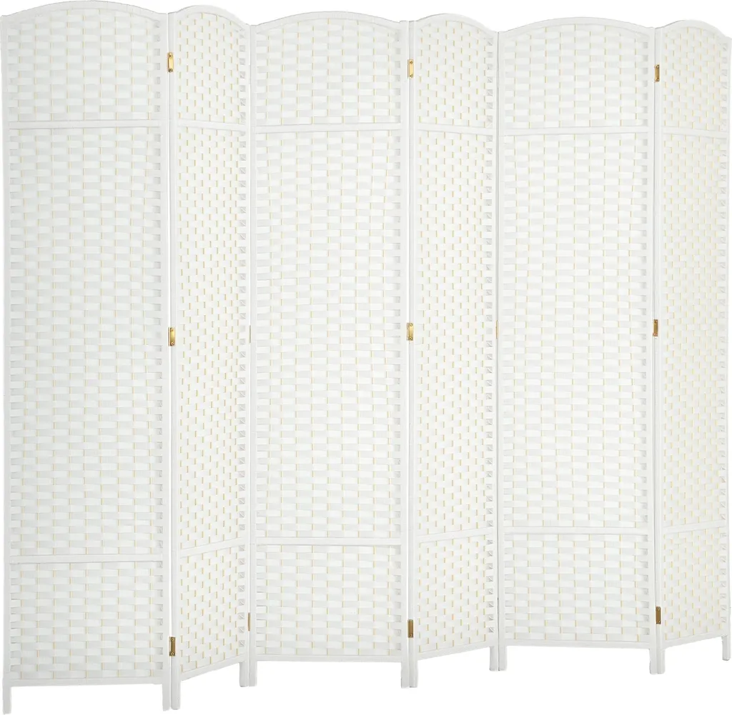 Cloison Amovible Blanche pour Salon et Bureau - Paravent 240L x 170H cm