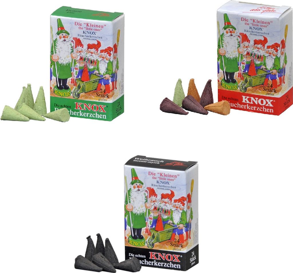 KNOX - 3er Set Mini Räucherkerzen Bunte Mischung / Produktbild 