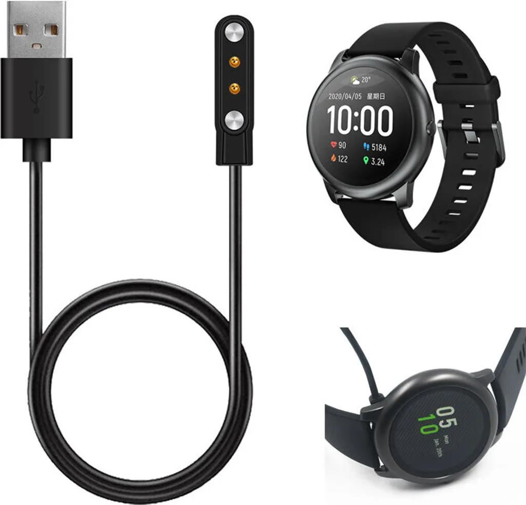 Caricatore Ricambio Bakeey Haylou Solar LS05 Nero Magnetico USB