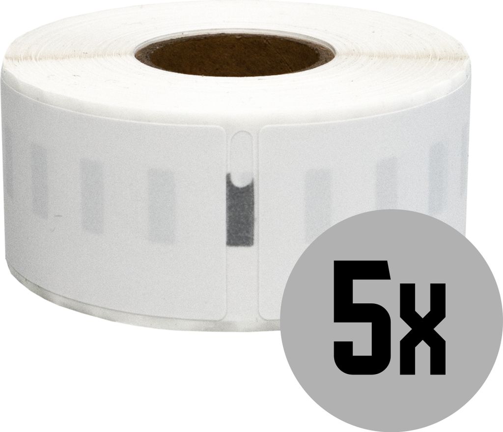 DULA Labels - Kompatibel mit Dymo 99010 / S0722370 - Abnehmbar - Weiß - Adressetiketten - 5 Rollen - 28 x 89 mm - 260 Etiketten pro Rolle