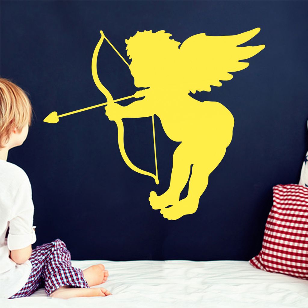 KIWISTAR Liebesengel - Baby Liebe Bogen Pfeil Wandtattoo in 6 Größen - Wandaufkleber Wall Sticker - Dekoration, Küche, Wohnzimmer, Schlafzimmer,...