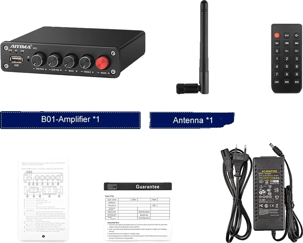 AIYIMA B01 Amplificatore Digitale 2.1 TPA3116D2 - 200W Totali UE