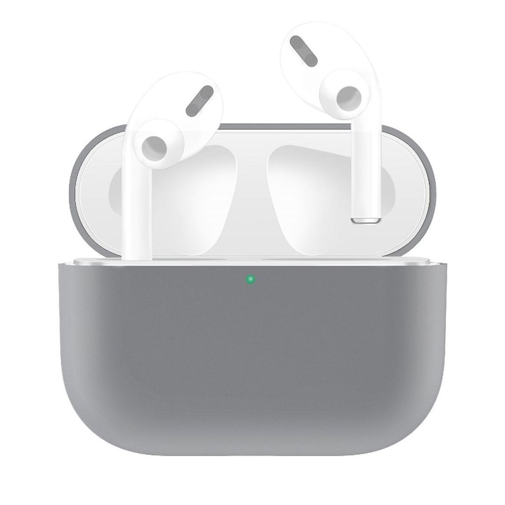 König Design Hülle kompatibel mit Apple AirPods Pro Kunststoff Full Cover Handyhülle - Case Grau