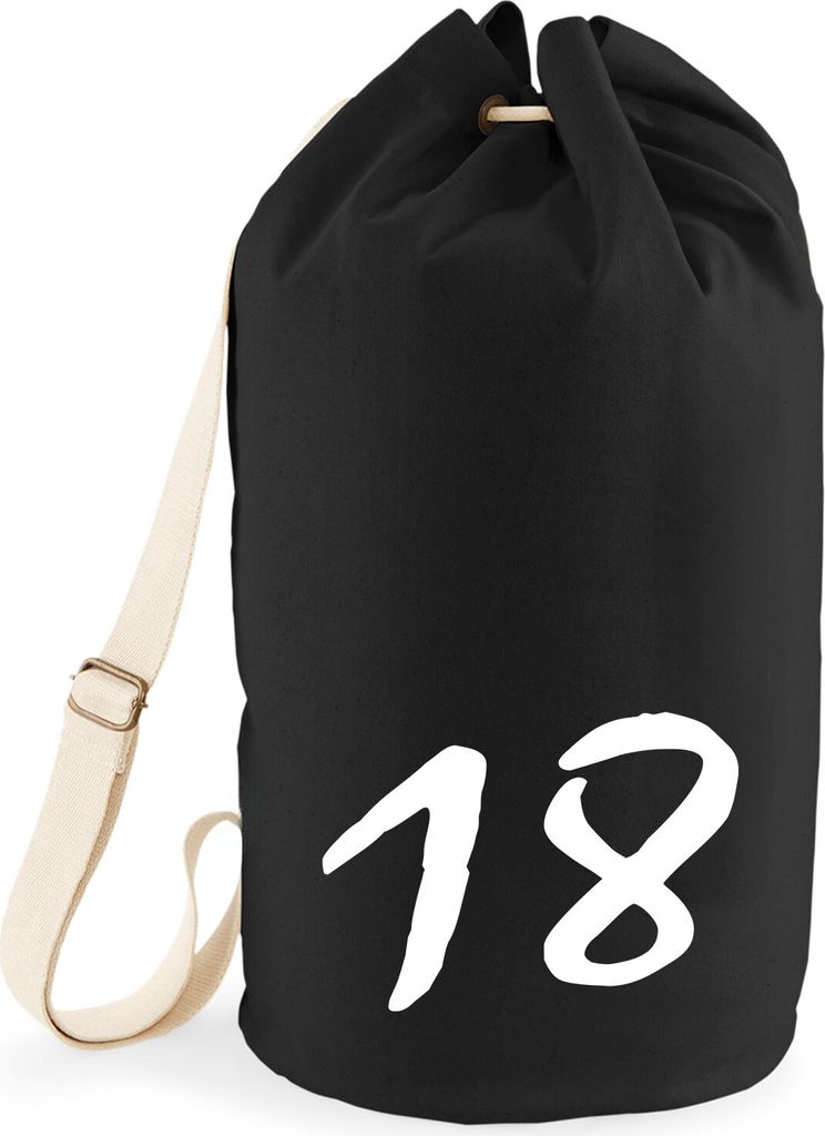Huuraa Seesack 18 Geburtstag 20 Liter Black Baumwolle Rucksack Geschenkidee