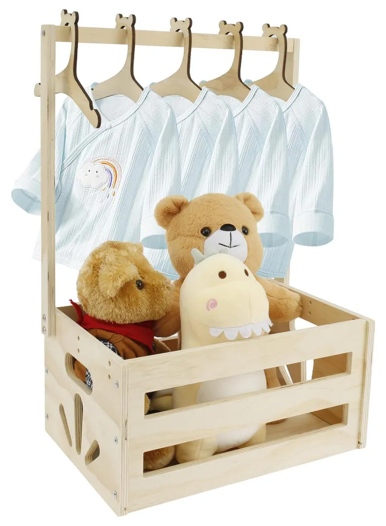 Panier cadeau de naissance multifonctionnel en bois pour garçons filles