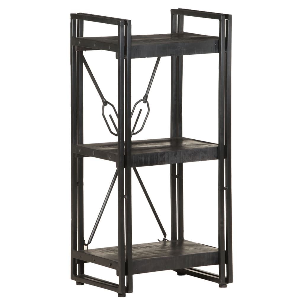 Stabli Möbel Bücherregal 3 Fächer Schwarz 40x30x80 cm Mango Massivholz - Bücherregale CJG6136179