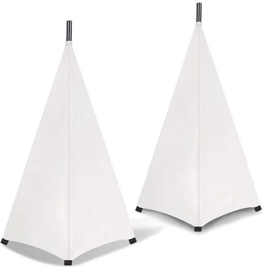 Pied haut-parleur blanc avec éclairage LED et toile Lycra