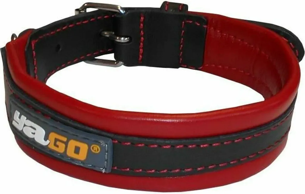 Collier pour Chien Yago M Noir et Rouge 34-43 cm - Confort Durable