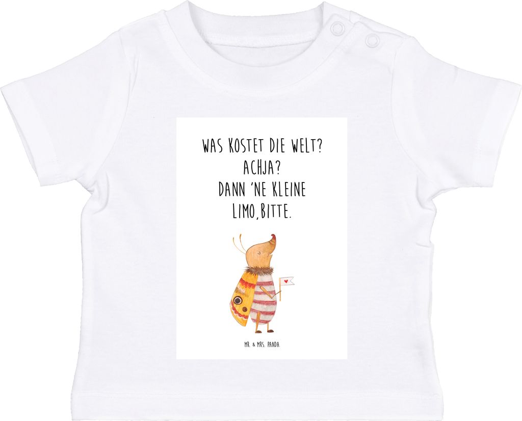 Mr. & Mrs. Panda T-Shirt Nachtfalter Fähnchen 12. - 18. Monat - Weiß - Geschenk, Spruch Witzig, Baby Shirt, Lustig, Lustige Sprüche, Küche Deko...