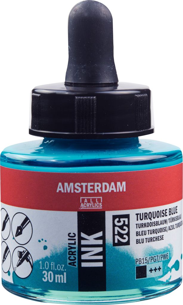 Amsterdam Acrylic Tinte Flasche 30 ml Türkisblau 522