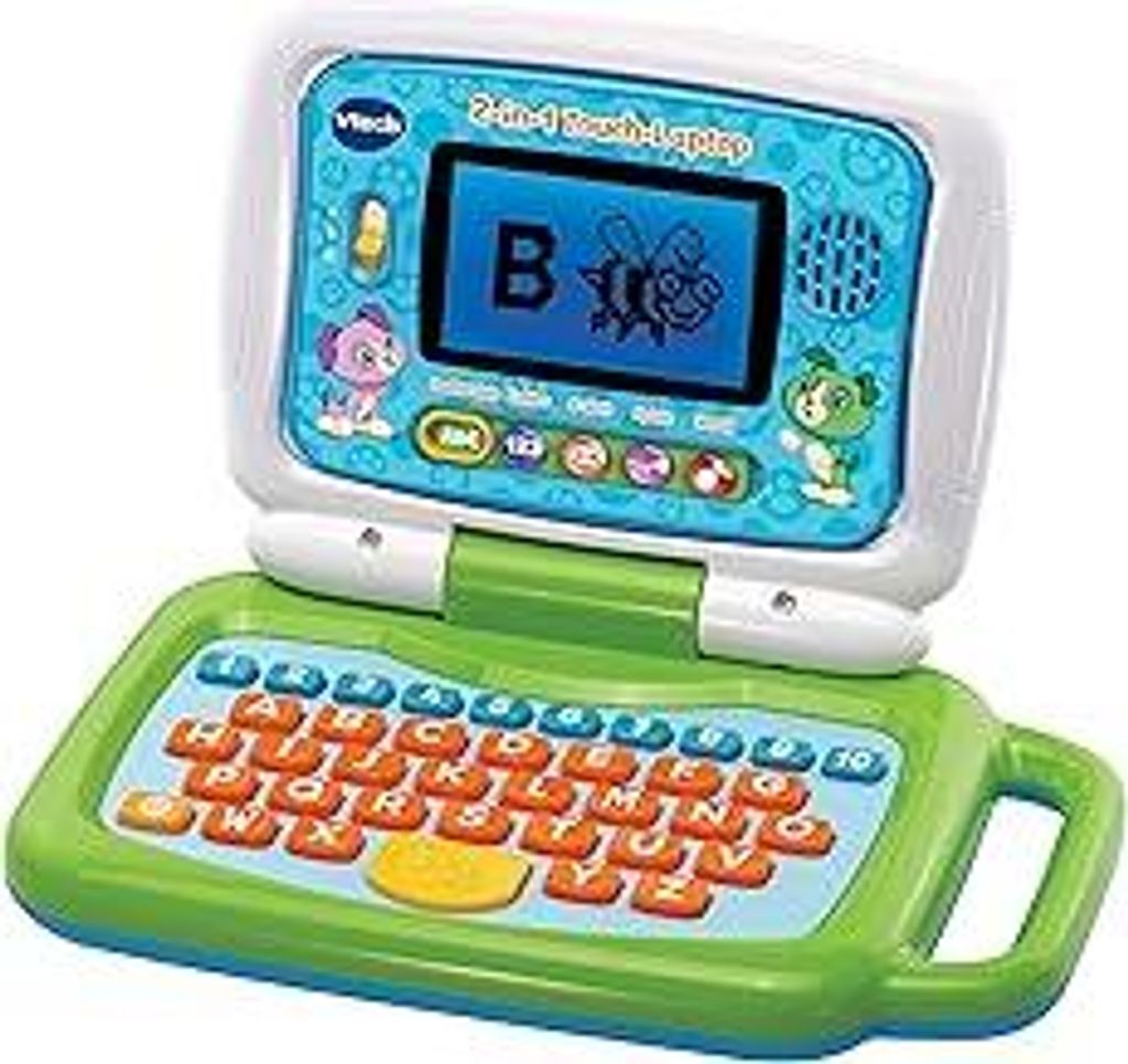 VTech 2-in-1 Touch-Laptop – Lerncomputer und Touch-Tablet zum Lernen von Buchstaben und Zahlen – Für Kinder von 3-6 Jahren