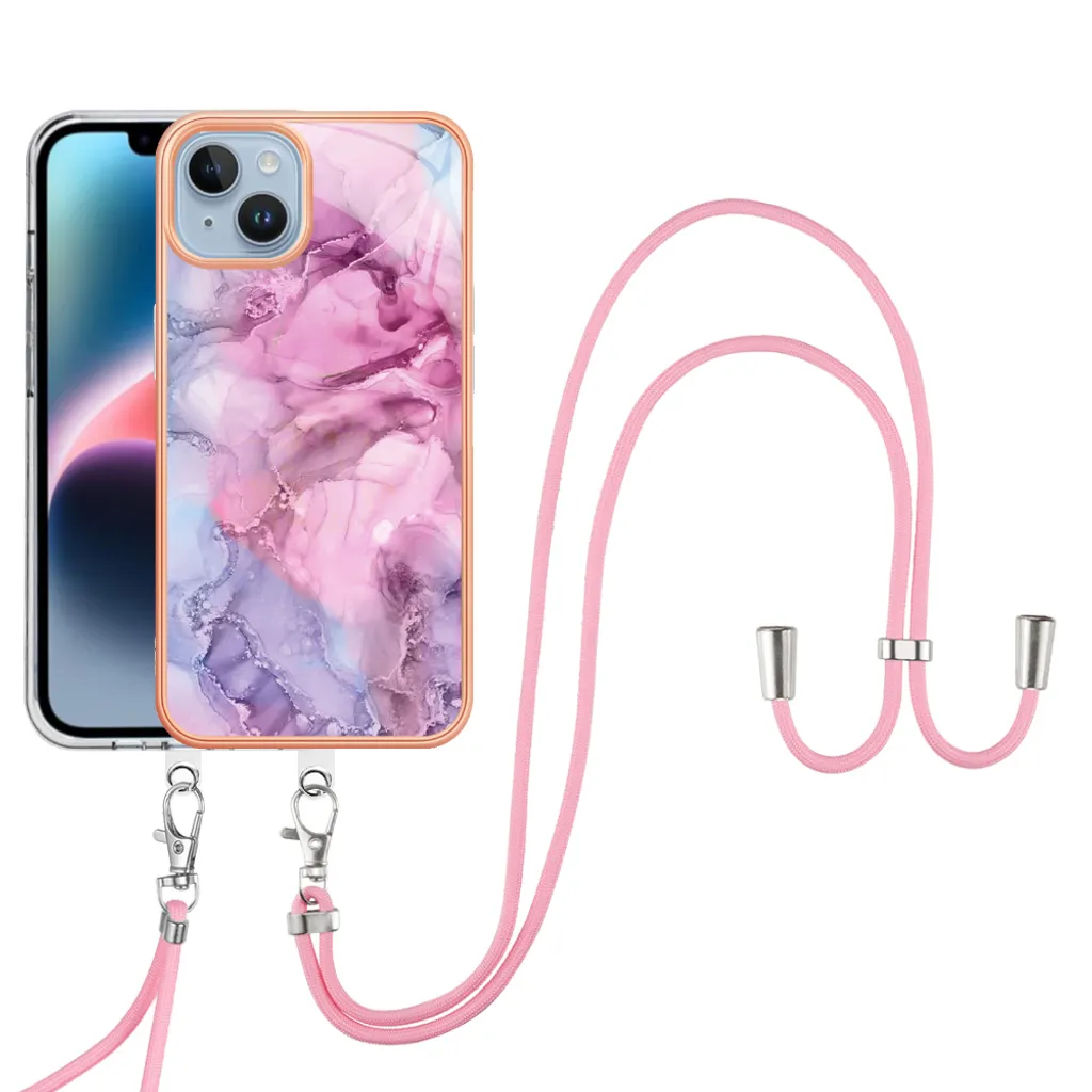 Dì addio alle cadute! Cover iPhone 15 Plus Rosa con Laccetto