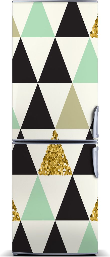 Tulup Kühlschrankdekoration - Magnetmatte - 60 cm x 180 cm - Magnet auf dem Kühlschrank - Farbige Dreiecke