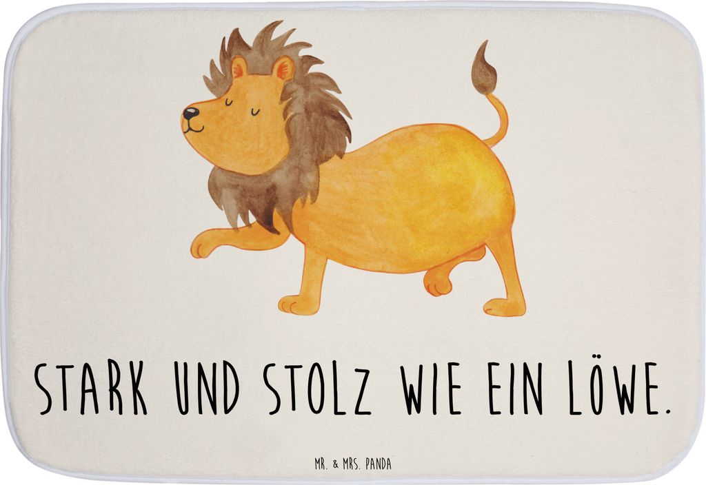 Mr. & Mrs. Panda Badematte Sternzeichen Löwe - Weiß - Geschenk, Badvorleger, Geburtstag Juli, Duschvorleger, Badezimmerteppich, badezimmermatte, ...