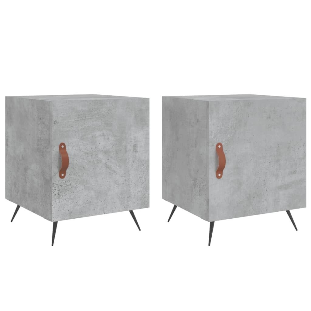 Nachttische 2 Stk. Betongrau 40x40x50 cm Holzwerkstoff Produktbild 