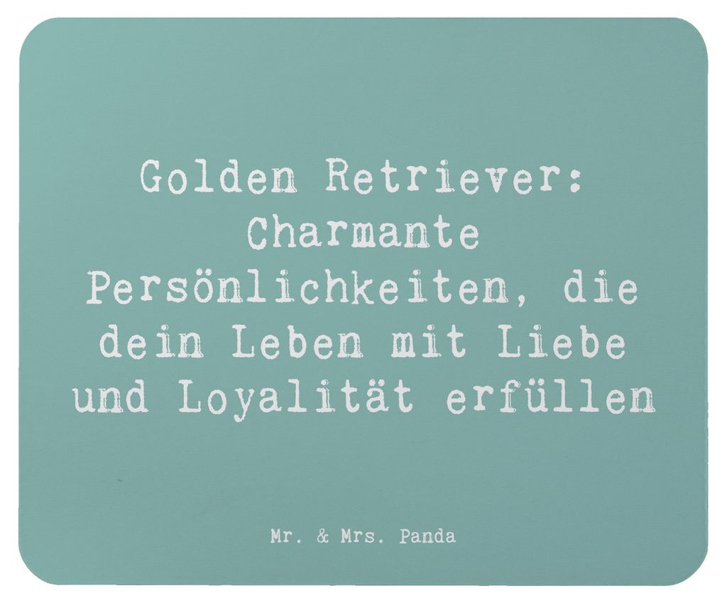Mr. & Mrs. Panda Mousepad Spruch Golden Retriever Charme - Meeresbrise - Geschenk, pc mauspad, Mouse Pad, Hunderassen Vielfalt, Hundeliebhaber, Fam...
