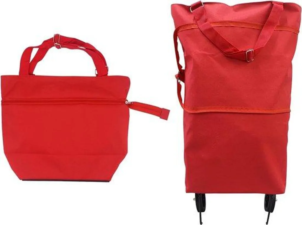 Poussette de marché pliable avec sac amovible - Chariot domestique gris