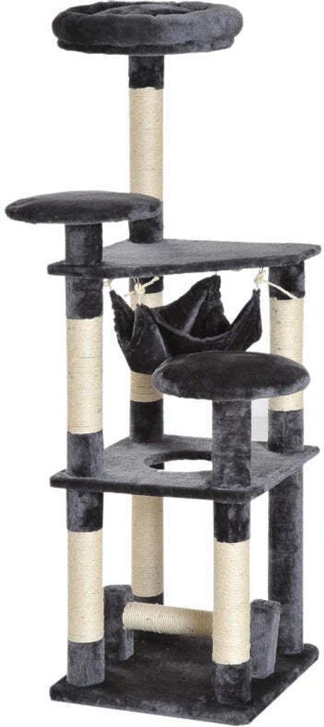Pawhut PawHut Kattenkrabpaal - Klimboom voor katten met hangmat - 40x40x132 cm - Grijs