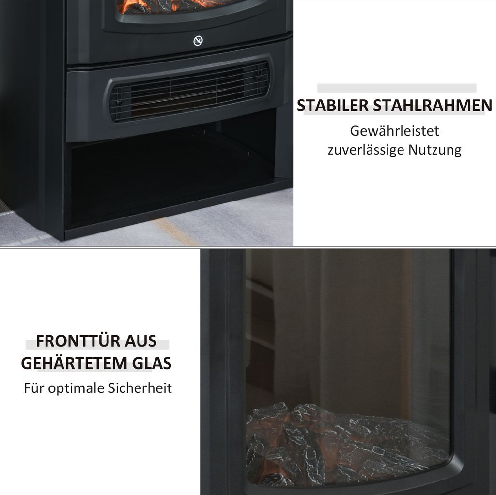 HOMCOM Elektrokamin E-Kamin mit Flammeneffekt Thermostat Produktbild 7