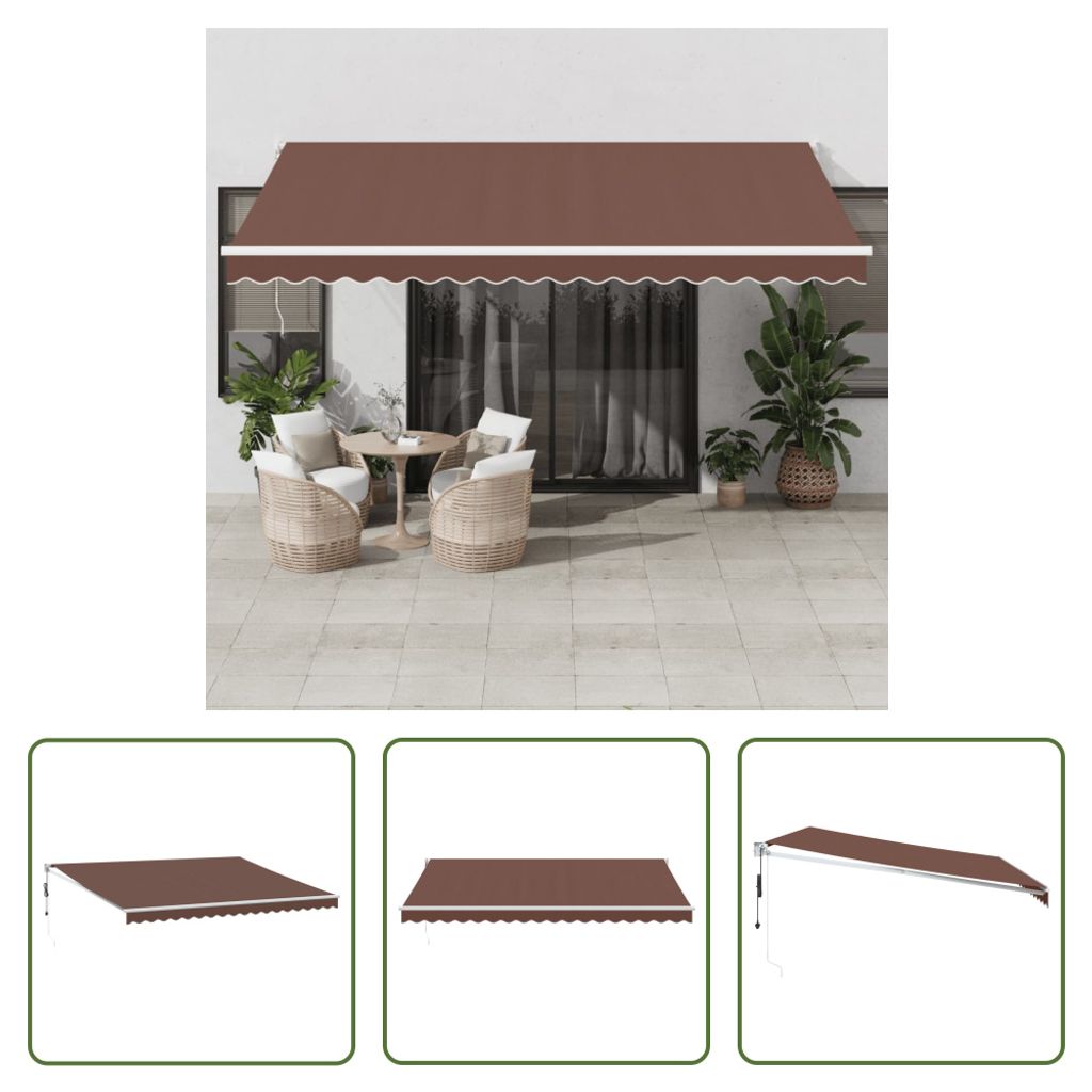 The Living Store Markise Automatisch Braun 450x300 cm