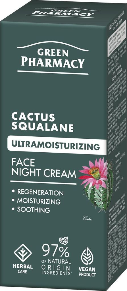 GREEN PHARMACY Cactus + Squalane Ultra-Feuchtigkeitsspendende Nachtcreme 50 ml