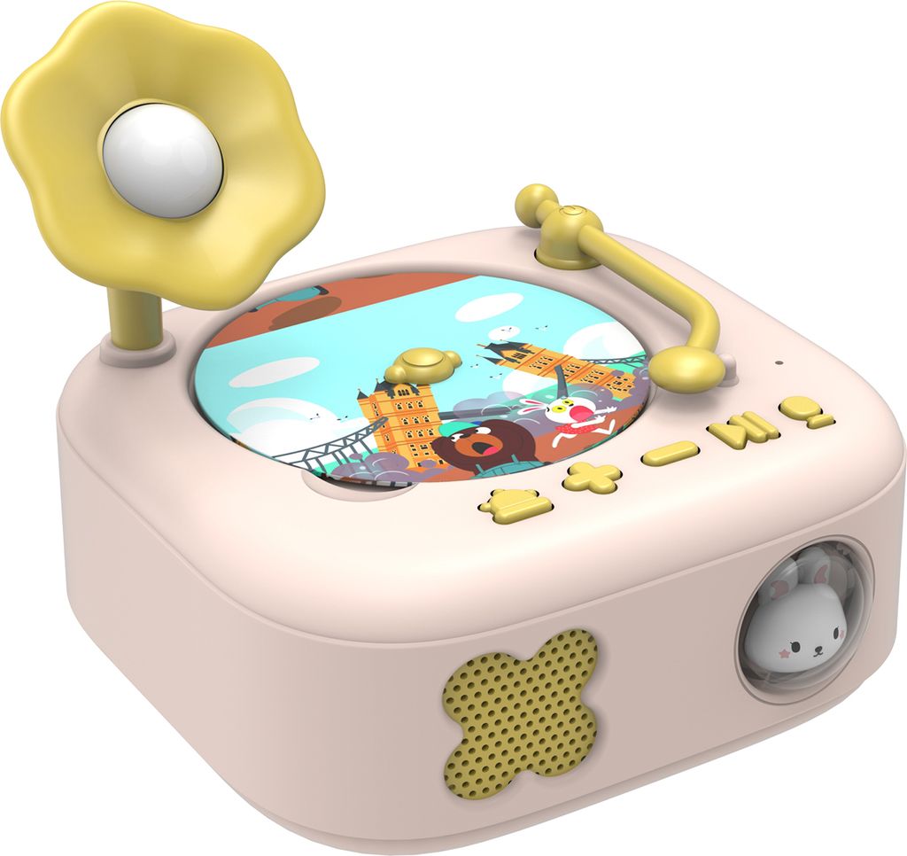 Phonograph fuer Kinder mit 60 Lernkarten, Toddle Story-Musik-Player mit Aufnahmefunktion und Ambientebeleuchtung, musikalisches Sinnesspielzeug fue...